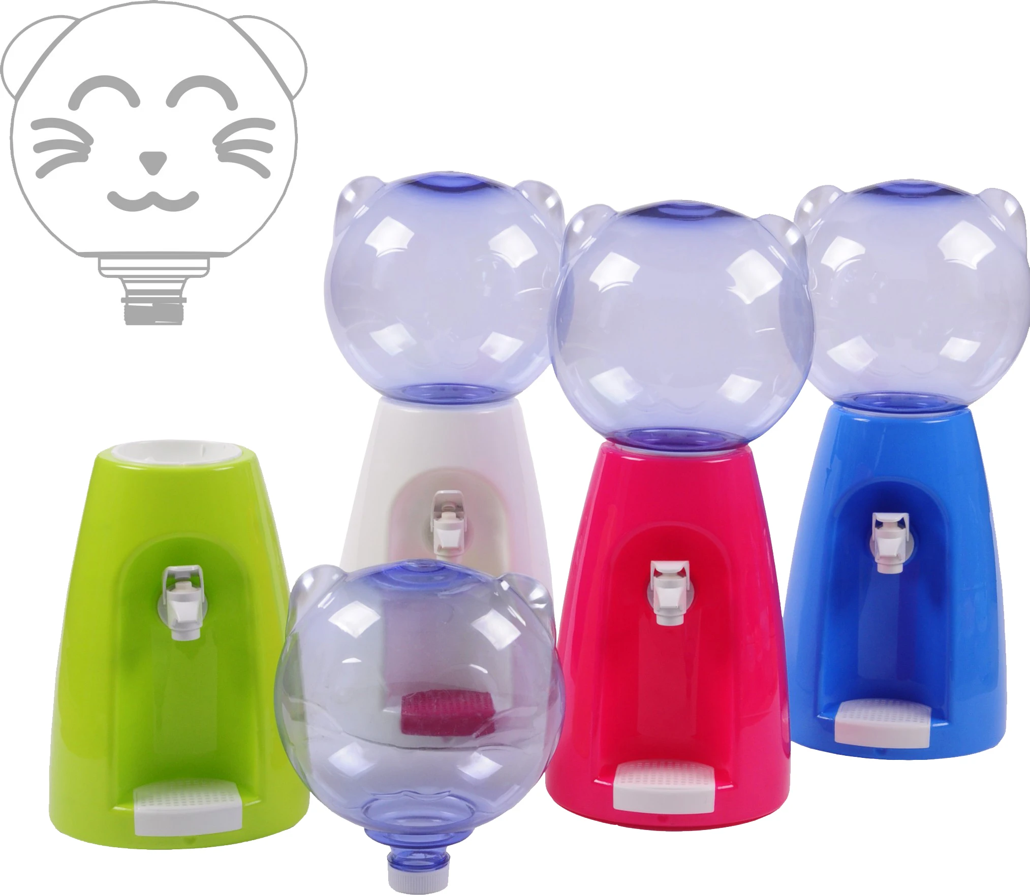 Haixing BPA free Plastic Water Dispenser with Mini Cat-Shape Container for cold water machine 12413