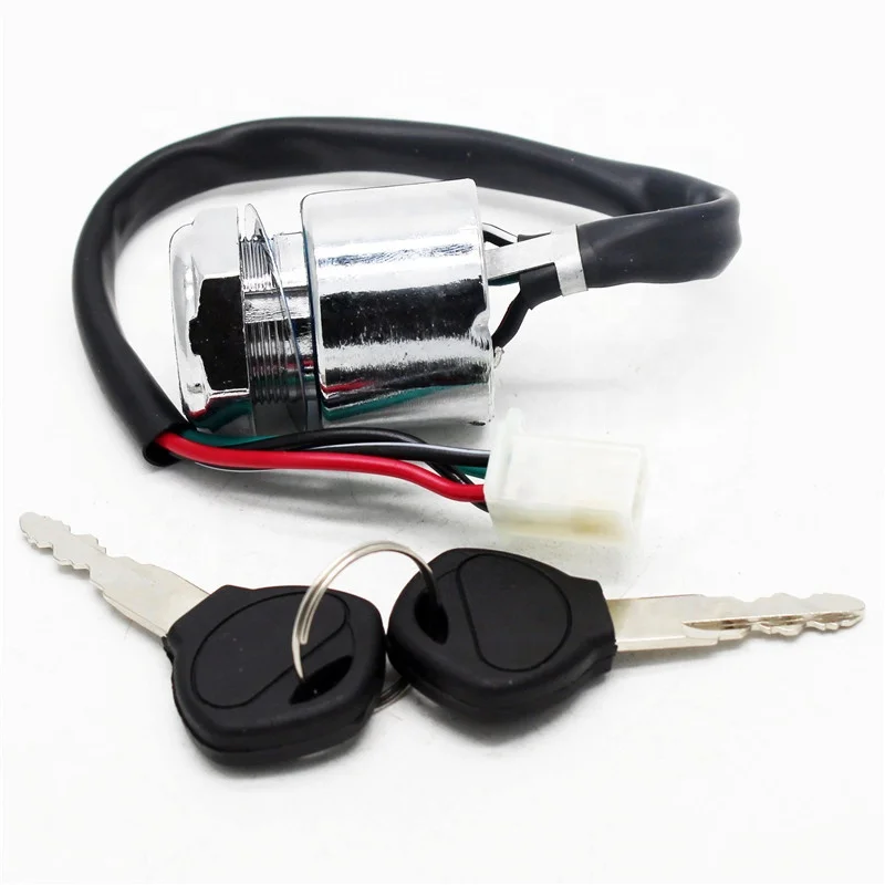 High 4 Wire Metal Ignition Key Barrel Switch For Atv Quad Bike Gokart