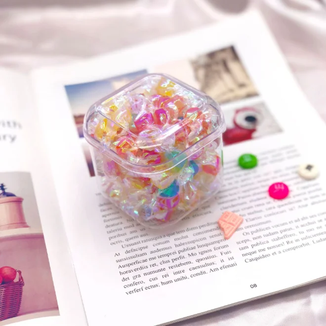 450ml 16oz Wholesale Plastic Food storage Transparent square PS candy box for Confectionery packaging with lid