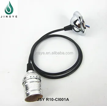 Silver Pendant Light Cable single silver socket pendant light lamp base cord kit