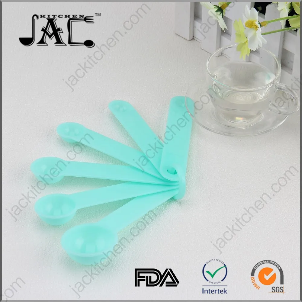 6pcs Plastic Kitchen Measuring Scoop New Tablespoon Sets Green