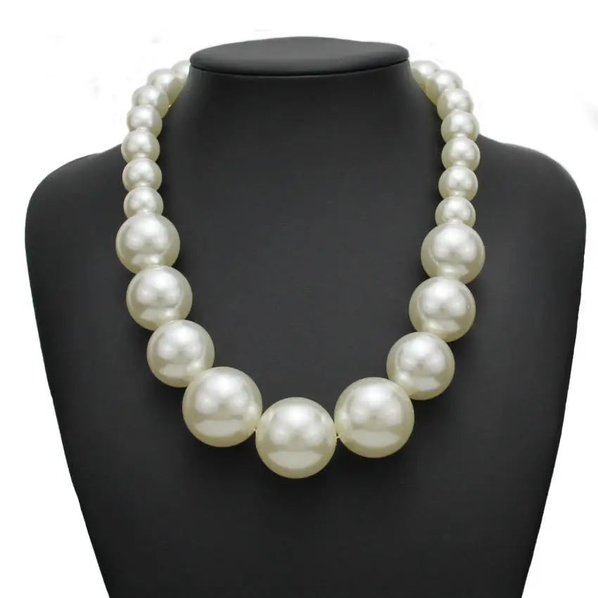 Big Pearl Choker Necklace Design Women Beads Statement Necklace 