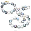Real freshwater pearl set13mm coin aa grade necklace and bracelet pearl set