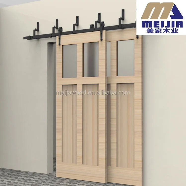 Two Panel Byp Interior Gl Window And Barn Door With Two Panel Byp Interior Gl Window And Barn Door With Sliding Hardware