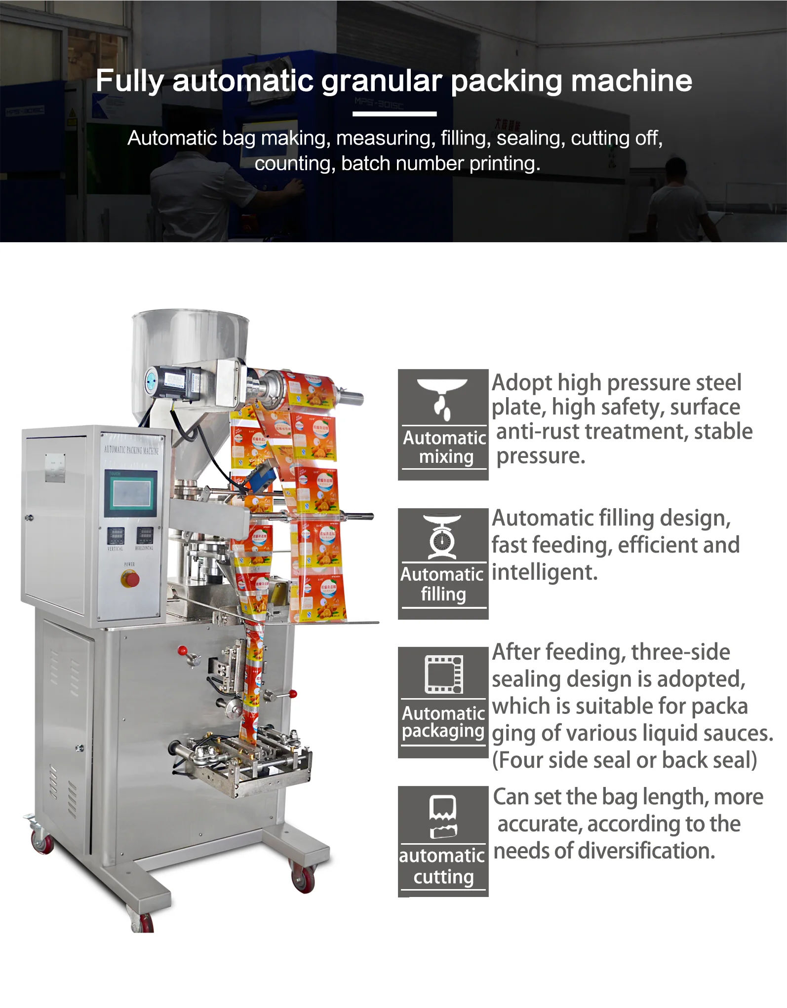 Washing Powder And Condiment Automatic Granule Packing Machine/multi