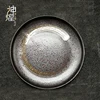 7" circle plate japanese restaurant tableware handpainted stoneware flat pan plate hotelware black korean