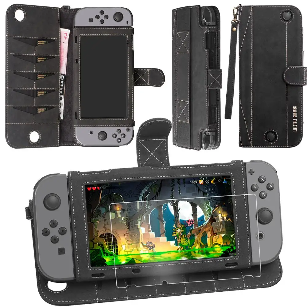 Full Protection Flip Folio Leather Case For Nintendo Switch,For ...