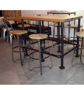 American Solid Pinewood Retro Coffee Pipe Frame Table For Home American Solid Pinewood Retro Coffee Pipe Frame Table For Home Office Use