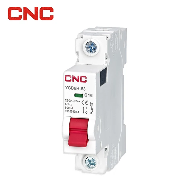 6 KA Capacidad de ruptura Disyuntor en miniatura DC MCB Unipolar 1 m/ódulo Disyuntor de fuga en miniatura de un solo polo para protecci/ón contra sobrecarga 10 A de corriente