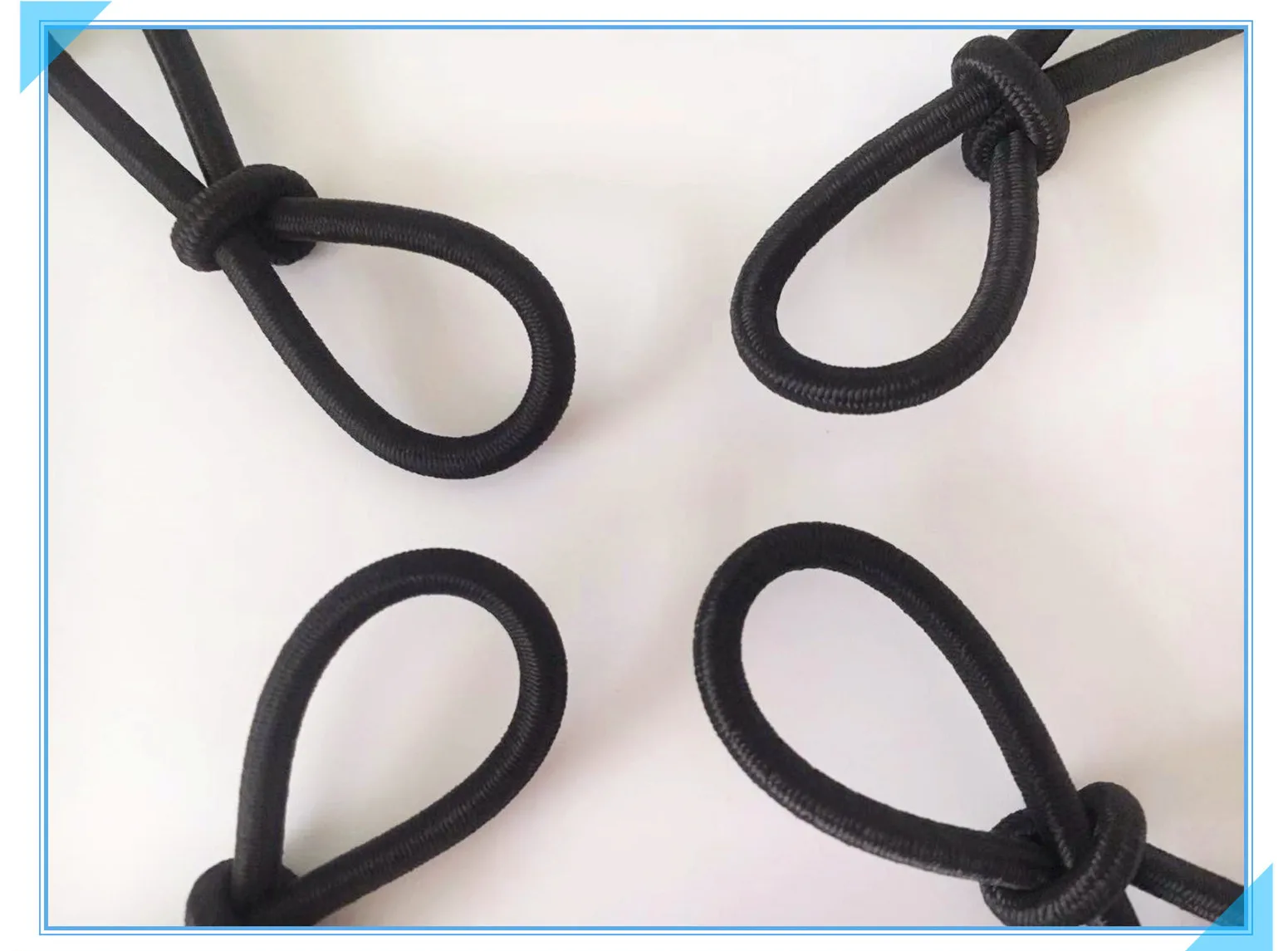 4mm Black Elastic Cord/small Elastic Cords With Hooks /4mm Mini Bungee ...