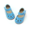 Fashion Blue PU Leather Baby Kids Children Wholesale Squeaky Sandals Shoes