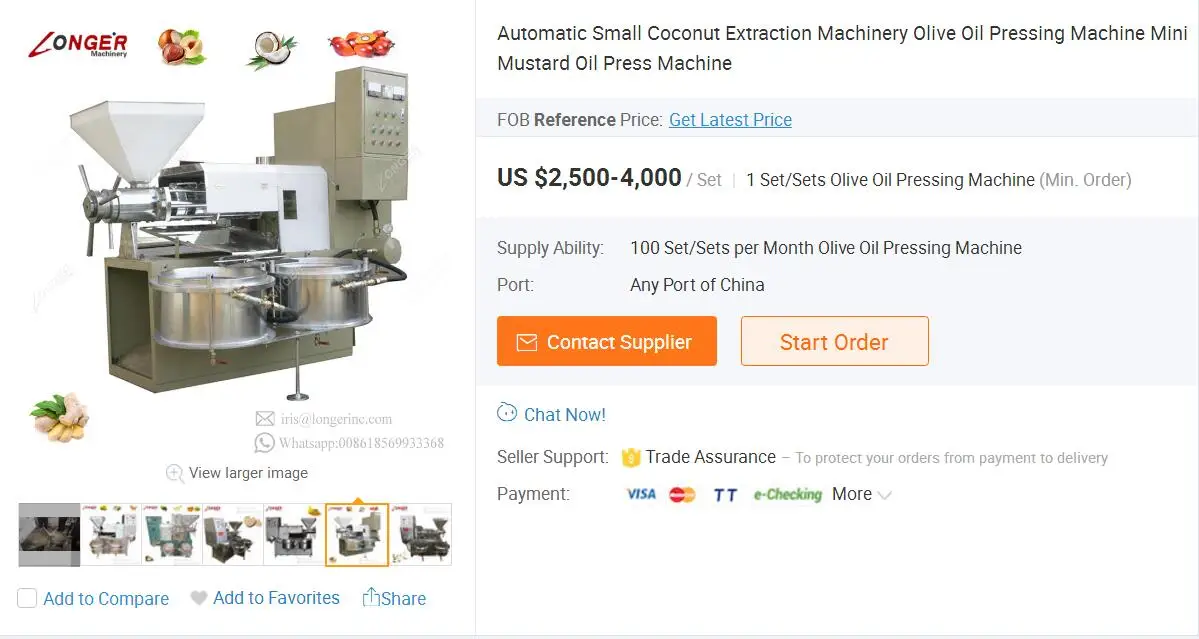 Commercial Factory Price Cotton Black Seed Olive Oil Cold Filter Squeezing Machinery Sesame Soybean Hydraulic Oil Press Machine