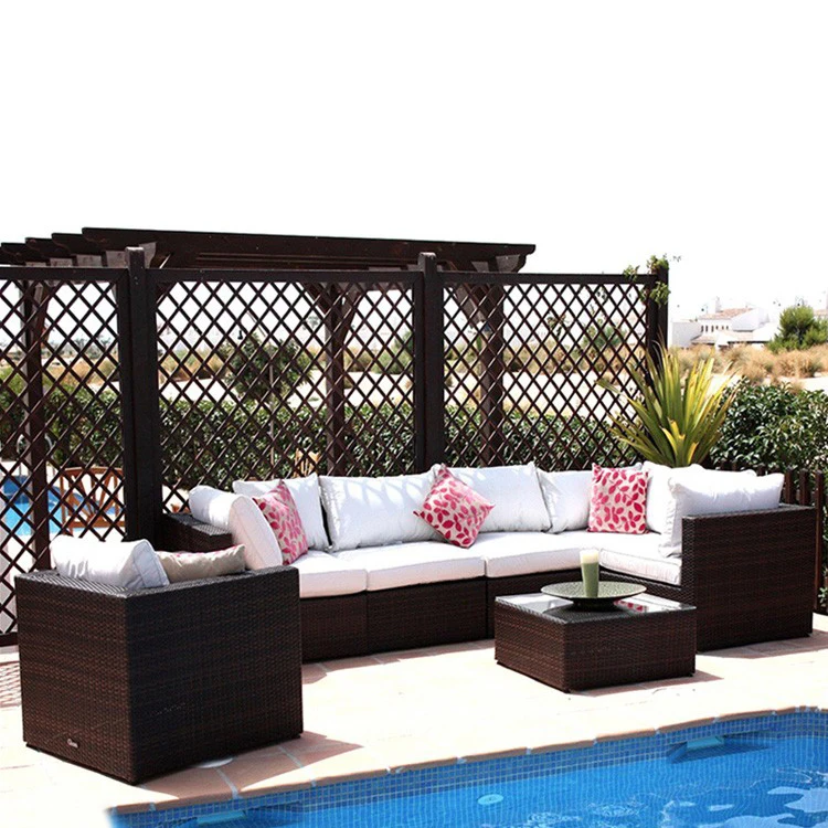 Cheap Italian Patio Poly Rattan Furniture Outdoor Garden U Shape Sectional Sofa
