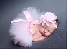 Bebê recém-nascido meninas mantilha flor Tutu bebê roupas vestidos lindo vestido bonito rosa Photo Prop Outfits 0 6 12 24 M