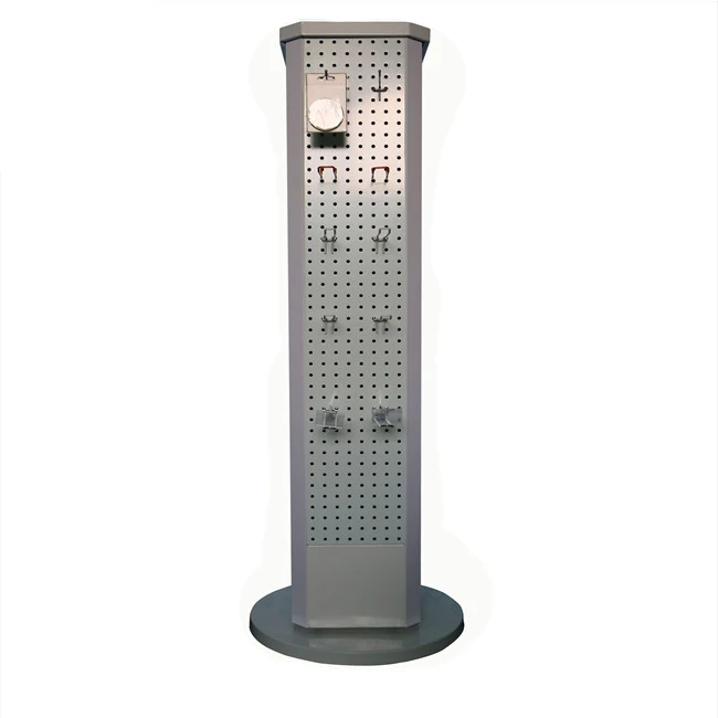 New Promotion Four Sides Metal Custom Rotating Pegboard Display Rack