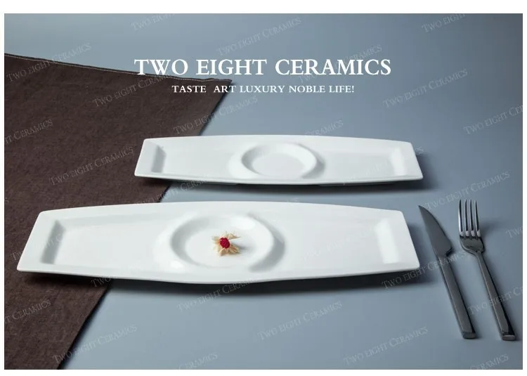hotel & restaurant crockery tableware 16" rectangle 3 section plate