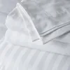 50% Cotton 50% Polyester T300 Stripes Flat Bedsheet Twin Size White Color