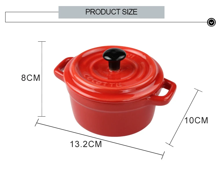Round Mini Ceramic Masterclass Premium Cookware Casserole With Lid