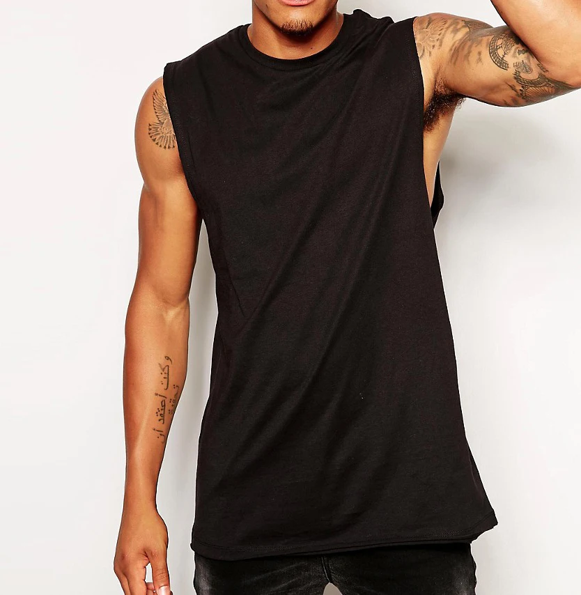Men/'s Quality Vest Top Wide armhole Cotton Tank Top