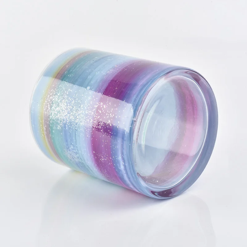 Colorful customized candle vessel glass candle holder wedding decor wholesales
