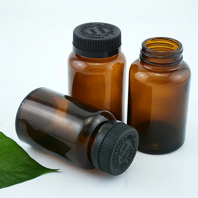 4oz 120ml 120cc Empty Brown Glass Cylinder Medicine Bottles Containers Pill Capsule Bottles