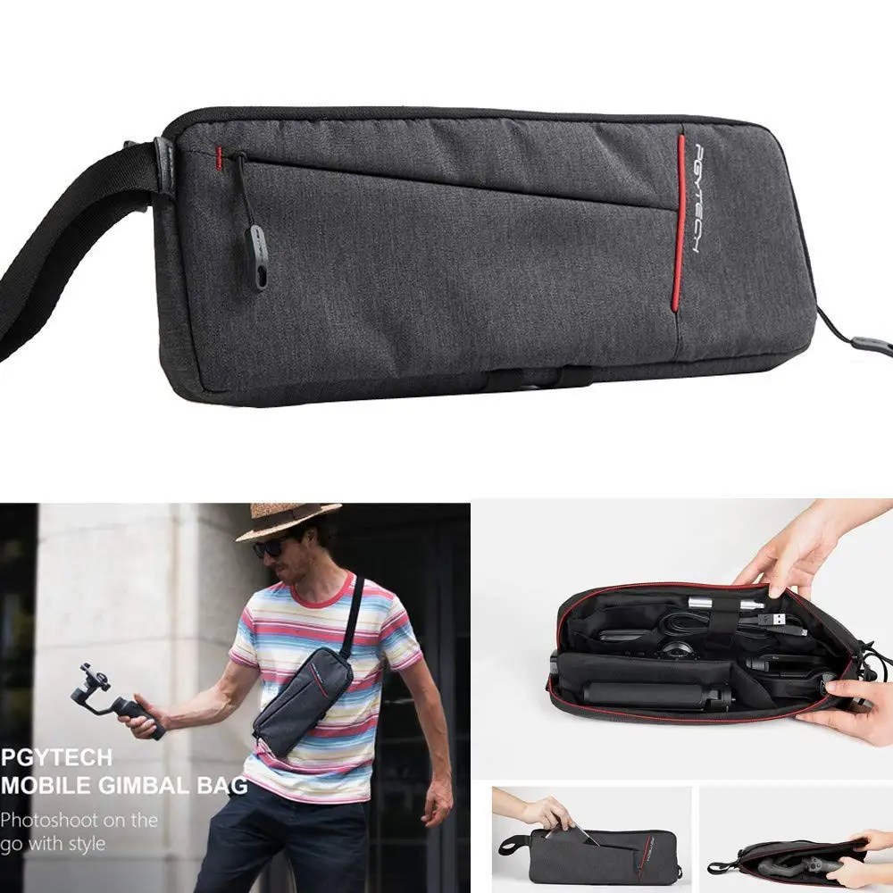Gbell for DJI OSMO Mobile 2 for ZhiYun Handheld Gimbal Mobile Gimbal Pocket Waterproof Pocket Carry Bag, Polyester 42x21x2.5CM,Classic Gray Color Drone Accessories (Gray)