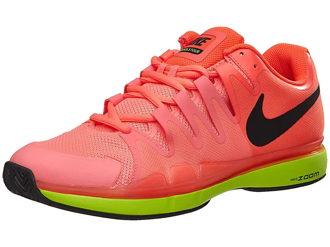 Buy Nike Zoom Vapor 9.5 Tour Hyper Orange/Black/Volt Womens Tennis Shoes in Cheap Price on 