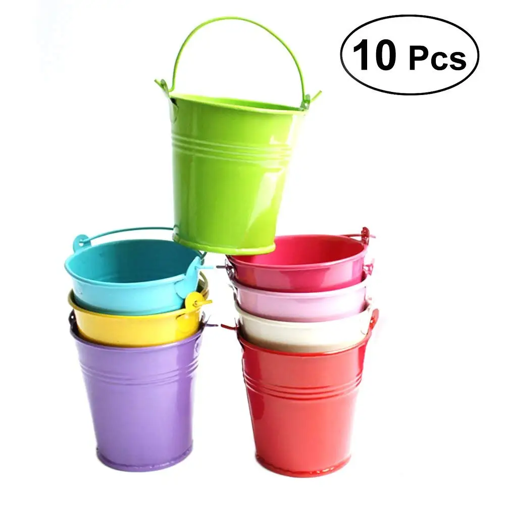 Metal Bucket Plant Pots Find Deals On Get Quotations Ounona 10pcs Balcony Metal Bucket Flower Hanging Plant Pot Planter Garden Pots Holders 7