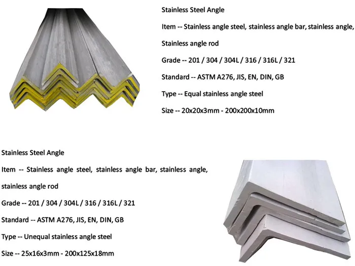 ss304 angle size