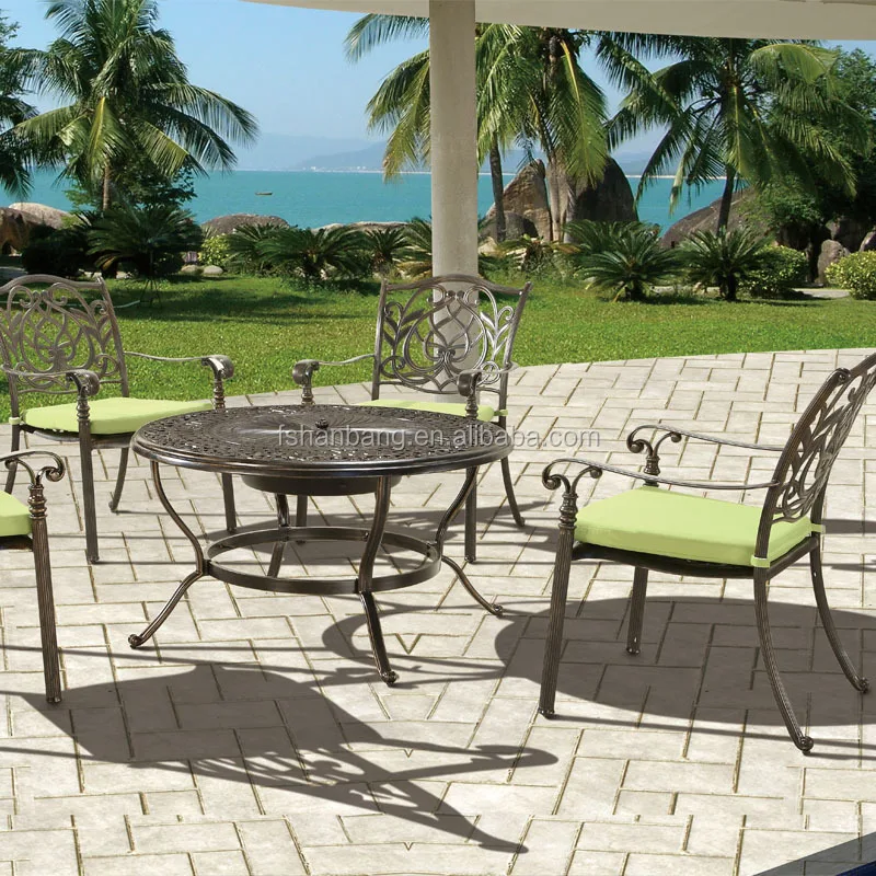 Outdoor Garden 4 Person Cast Aluminum Patio Deep Seating Bbq Fire Pit Table Chair Set Buy Teras Lubang Api Teras Lubang Api Meja Dengan Kursi Aluminium Cor Lubang Api Meja Kursi Set Product