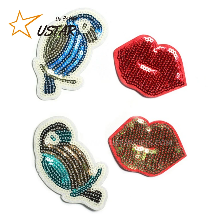 Personalized Clothing Patch Custom Sequin Applique For Garment Iron On