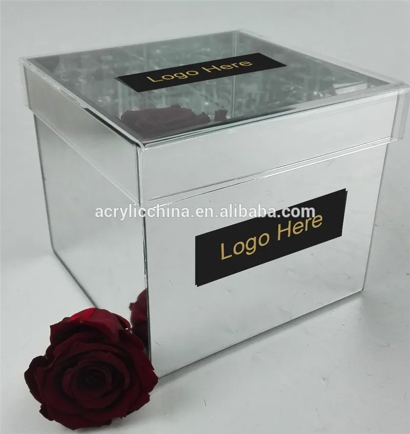 Factory Window Mirrored Flower Rose Boxes With Lid Buy Mirror Rose