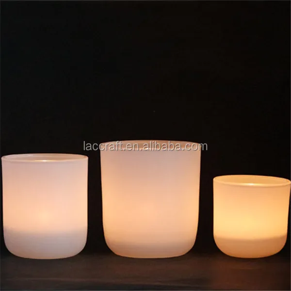 White Empty Glass Candle Holders Religious Use Votive Glass Candle Jar
