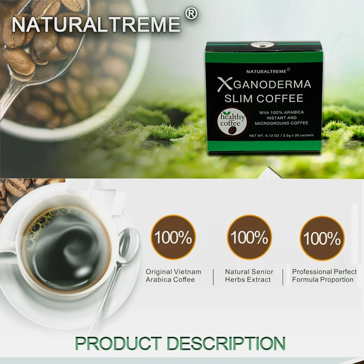 Free Shipping Ganoderma Slimming Deliciously Coffee With Green Tea