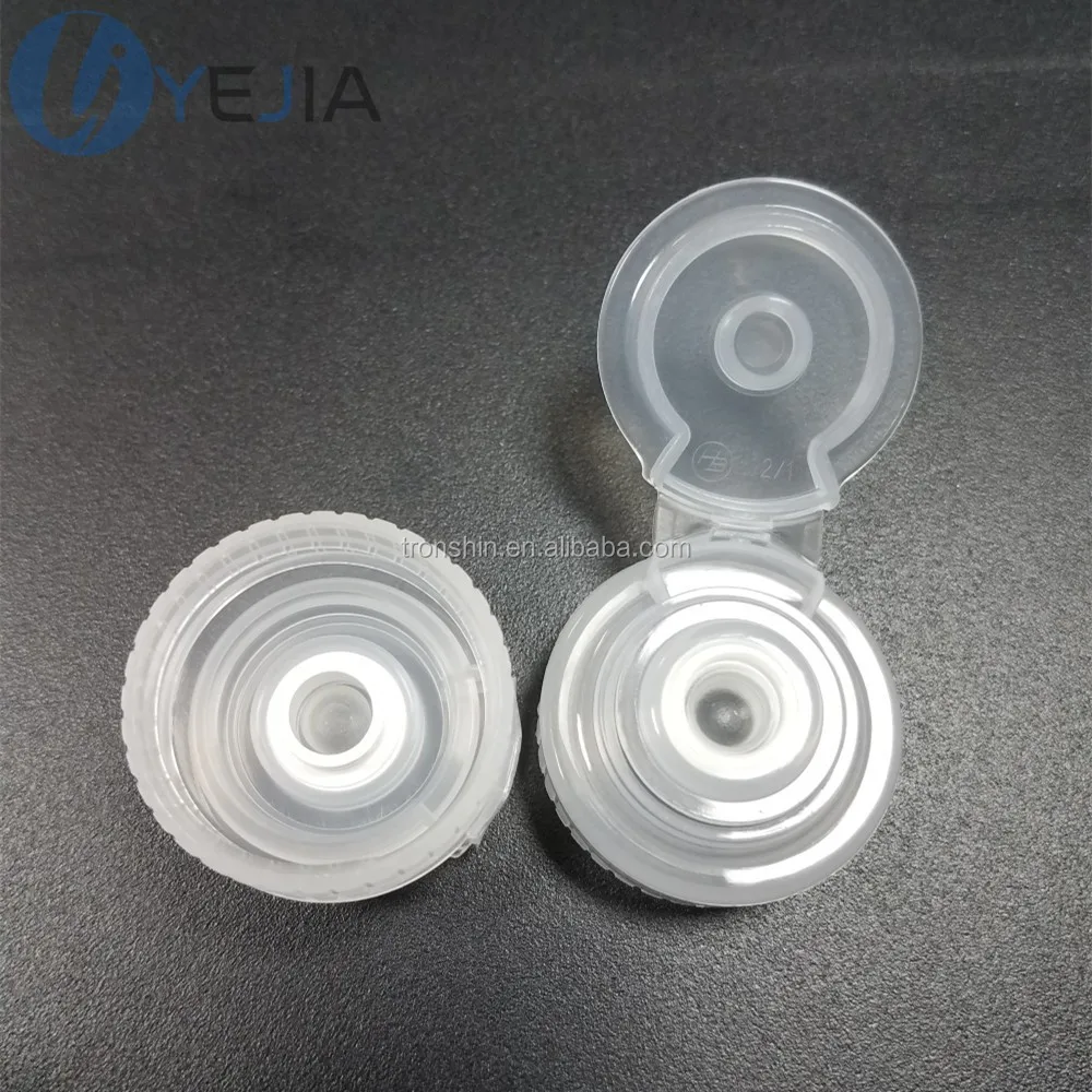 Food Grade 28mm Neck Size Squeeze Bottle Flip Top Cap With Silicone