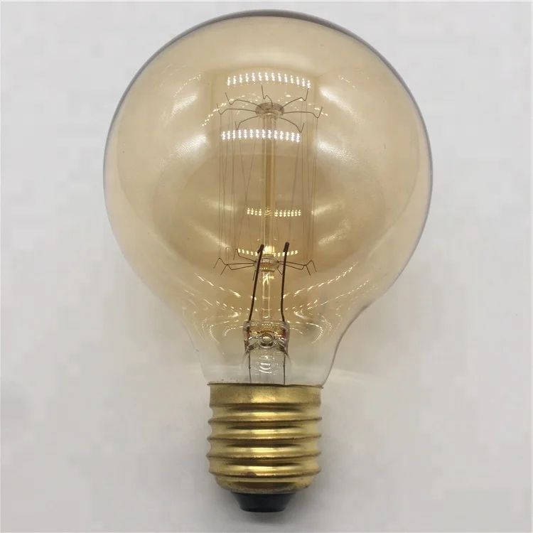 Incandescent Vintage Light G80 G95 G125 Clear And Amber Glass Edison Bulb 25 40 60W