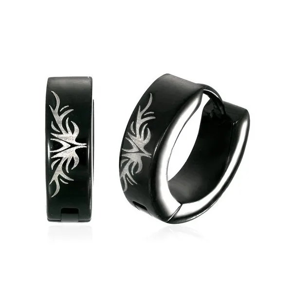 Men S Black Stainless Steel Hoop Earrings Tribal Design Men S Black Stainless Steel Hoop Earrings Tribal Design Product On Alibaba
