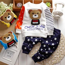 2014 Autumn winter baby sets cartoon Panda velvet set twinset long sleeve hoodie+pants children clothing set girls boys clothes