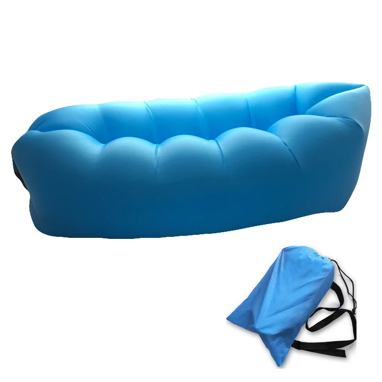 Nylon Fabric Sleeping Bag 10s Fast Inflatable Sofa Camping Air Banana Bed Chair
