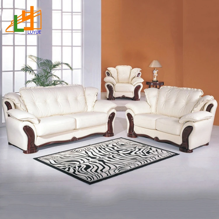 Genuine Leather Home Living Room Furniture Korean Style Sectional Sofas