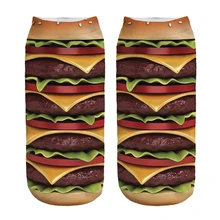 Free Shipping Hot Sale 3D Socks Hamburger Pattern Cozy Socks Thin Comfortable Socks