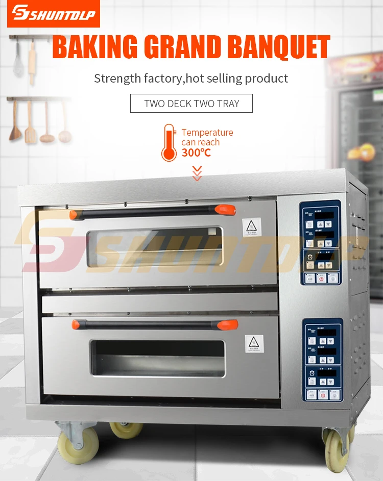 Horno Eléctrico De 2 Pisos Y 2 Bandejas Para Pan,Horno De Pizza De Doble  Bandeja Para Dos Pisos,Equipo De Restaurante Para Panadería De Pasteles -  Buy Cubierta De Horno Para Hornear Tiendas