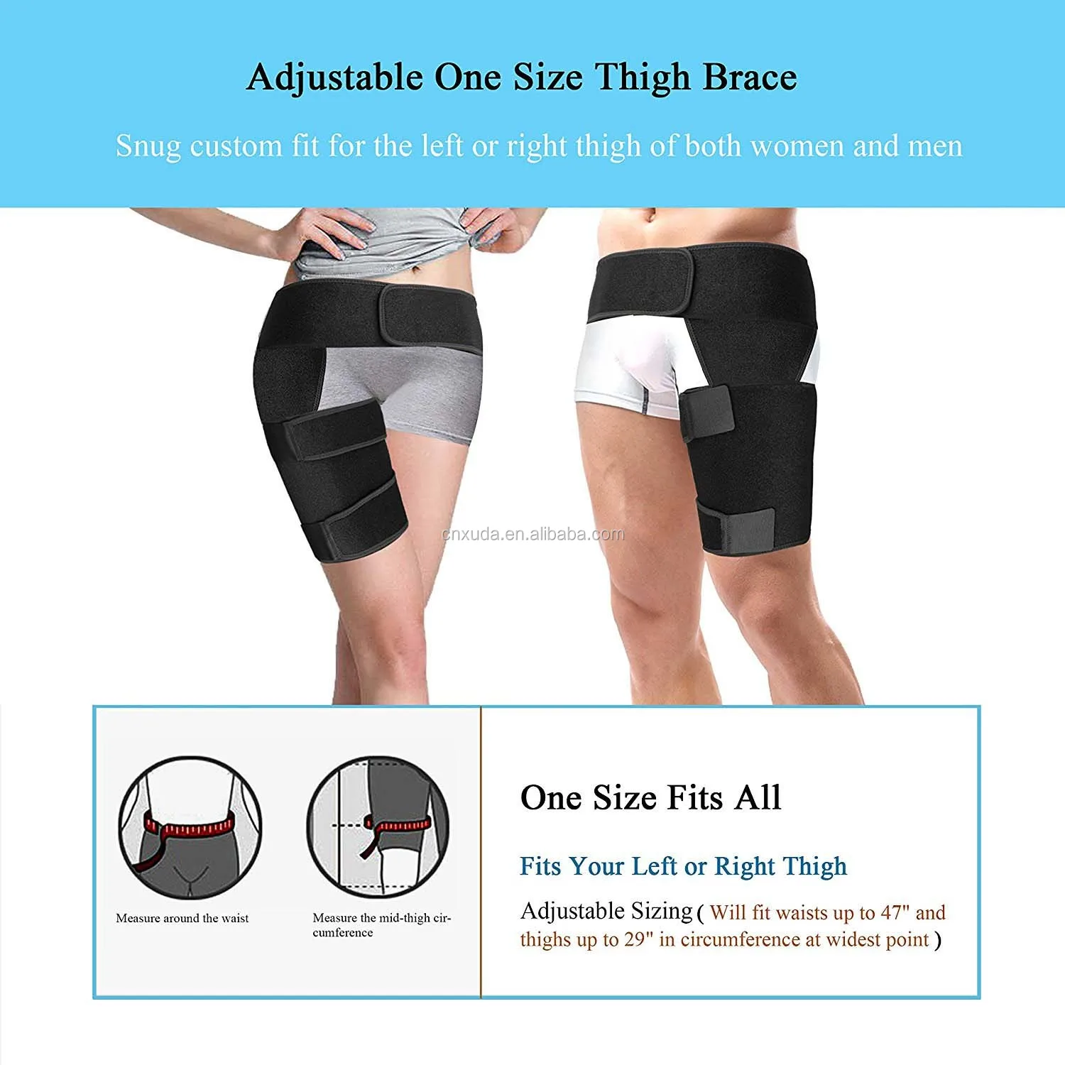 Groin Support Compression Thigh Brace Support Bandage For Pulled Groin