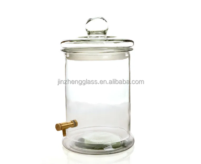 Glass Jar Lemonade Sun Iced Tea Mixed Party Drink Wine Spigot Dispenser