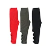 Red Solid Color Cotton Long Pants for Girls Wholesale
