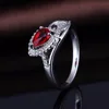 Women Days Gifts Red Waterdrop Main Stone Female Bijouterie Ring