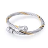 Personality Stainless Steel Plated Men Bracelet Jewelry Spring Cuff Bangle