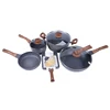 aluminum cookware set marble stone coating cooking pot granite cook ware sauce pan omelette wok kitchenware