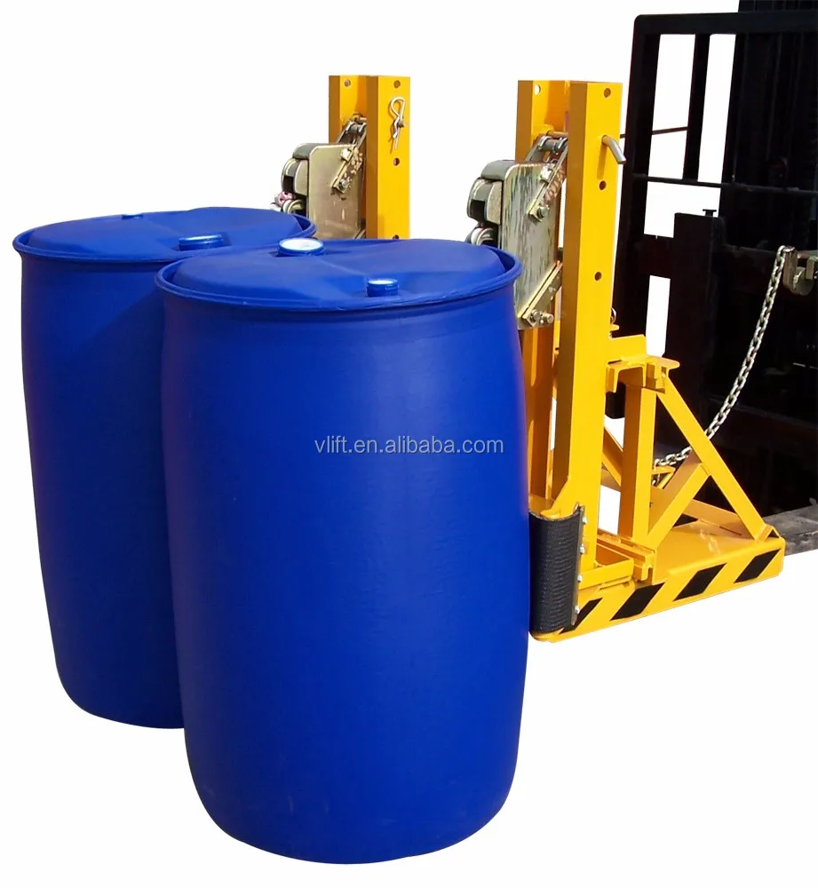 Forklift Attachment Two Oil Drum Lifting Clamp For Handler Iron Or