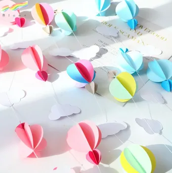 Clouds Hot Air Balloons Heart Shapes Wall Hanging Paper Garland Craft Party Banner Decoration Clouds Hot Air Balloons Heart Shapes Wall Hanging Paper Garland Craft Party Banner Decoration